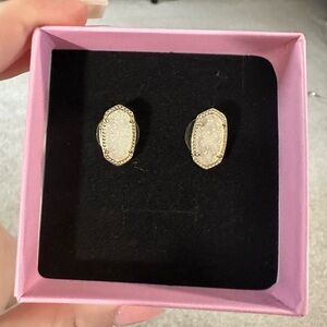 Kendra Scott Ellie gold iridescent drusy stud earrings